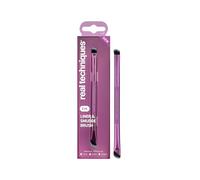 Real Techniques Liner & Smudge Brush, Dual-Ended Eye Brush for Eyeliner, Eyeshadow & Smoky Eye Blending, Precision Detail Makeup Brush with Soft Bristles, Cruelty-Free, 1 Count