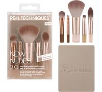 Real-Techniques Makeup-Brushes Brush-SetsNew Nudes On-The-Glow Mini Brush Set Mini Multitask Brush 130 + Mini Medium Shadow Brush 133 + Mini Smudge Brush 132 + Mini Definer Brush 134 + Mini Kitten Paw