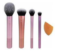Real-Techniques Makeup-Brushes Face-BrushesEvery Day Essentials Brush Set Blush Brush RT 400 + Setting Brush RT 402 + Deluxe Crease Brush RT 300 + Expert Face Brush RT 200 + Miracle Complexion Sponge