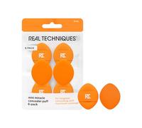 Real Techniques Mini Miracle Concealer Puff, Small Makeup Puff For Liquid and Cream Foundation and Concealer, Targeted Concealing Under Eyes and Blemishes, Travel Friendly,6 Count