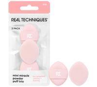 Real Techniques Mini Miracle Powder Puff Trio, For Setting and Baking, Mini Makeup Puff For Loose and Pressed Powder, Targeted Setting Under Eyes and