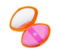 Real Techniques Miracle 2-In-1 Powder Puff + Travel Case, Dual-Sided Makeup Blending Puff, Elastic Band, Precision Makeup Sponge and Powder Puff, For