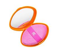 Real Techniques Miracle 2-In-1 Powder Puff + Travel Case | Dual-Sided Makeup Sponge for Liquid, Cream & Powder Formulas, Seamless Blending, Setting & Baking, Reversible Elastic Band