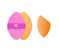 Real Techniques Miracle Complexion Sponge + Miracle 2-In-1 Powder Puff, Makeup Blending Sponge & Dual-Sided Powder Puff, For Liquids, Creams, & Powders, Vegan & Latex-Free, 2 Count