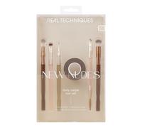 REAL TECHNIQUES New Nudes Daily Swipe Eye Kit, 7 Piece Set, Synthetic Bristles, Cruelty-Free & Vegan, Includes 6 Eyeshadow & Eyebrow Brushes, Makeup Tape, For Natural Or Smokey Makeup Look