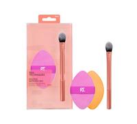 Real Techniques Precision Perfection Duo, Viral Kitten Paw Concealer Brush & Dual-Sided Powder Puff For Powder & Foundation, Travel Friendly Makeup Brush Set, Cruelty-Free, 2 Piece Set