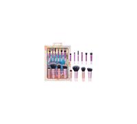 Real Techniques Travel Fanstasy Brush Kit, Makeup Brushes, Mini Sized, Perfect For Travel or On The Go, 10 Piece Set, Purple