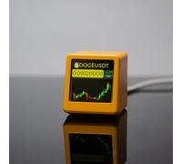 Real-Time Cryptocurrency and Stock Price Ticker with Currency Exchange Converter, Weather Display, Digital Clock, Thousands of Coin Support, ABS Desktop Design, USB-C Power(Black)