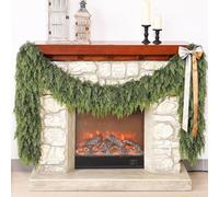 Real Touch Cedar Garland - Artificial Christmas Garlands Faux Green Cedar Fake Pine Needles Garland for Fireplace,Table, Stairs, Mantle, Window,Indoor Outdoor,Home,Holiday Decor(2 PCS,5 FT)