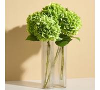 Real Touch Green Hydrangea Artificial Flowers (4-Pack) -20" Faux Hydrangea Flowers with Long Stem & Leaves Realistic Fake Hydrangeas for Home Decor Floral Arrangements Wedding Bouquets Centerpieces