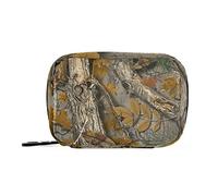 Real Tree Camouflage for Hunting Pill Case with Removable Internal Plastic Boxes Organizer, Small Medicine Bag Holder Zippered Carrier for Travel Storage Container
