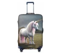 Real Unicorn04 Luggage Cover Elastic Washable Stretch Suitcase Protector Scratch Resistant Travel Cover White/Opulent Garden, Medium, White/Opulent Garden, M