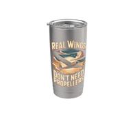 Real Wings Don't Need Propellers Gliding Glider Soaring Stainless Steel Insulated Tumbler