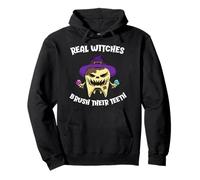 Real Witches Brush Their Teeth Monster Tooth Halloween Pullover Hoodie