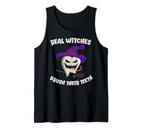 Real Witches Brush Their Teeth Monster Tooth Halloween Tank Top
