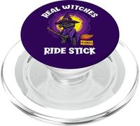 Real Witches Ride Stick Funny Black Cat Halloween PopSockets PopGrip for MagSafe