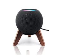 Real Wood Stand for Homepod Mini(2020 Released), Wooden Holder Tripod with Metal Frame,Safe Stable Mount with Anti-Slip Silicone pad Protects Home pod Mini Speaker Well (Color:Walnut)