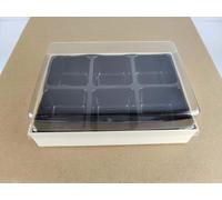 Real Wood Sushi Box with Capsules! Bakes Brownie Compartment Cake Carrier - 25 Boxes