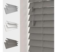 Real Wood Venetian Blind [Dark Grey, 45cm Width x 160cm Drop, String]
