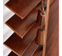 Real Wooden Venetian Blinds Brown 50mm Horizontal Slats Light Blocking Available Sizes: 50x90cm 90x150cm 135x160cm Fits WxH 100x220cm/39.5x87in
