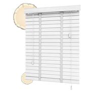 Real Wooden Venetian Blinds White,60cm 80cm 100cm 120cm Horizontal Wood Blinds 50mm,Breathable Heat Insulation Window Shutters,Indoor Blackout Venetian Curtains,Sun Shades,WxH-120x120cm/47x47in