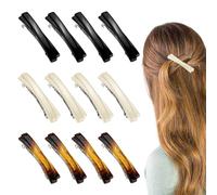 Realand 12 Pack French Hair Barrettes for Women, Automatic Barrette Clips for Fine Thin Thick Hair, 2.6in Tortoise Shell Small Hair Clips Accessories, Crossed - 3 Colors
