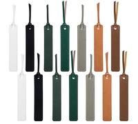 Realand 14 Pack Leather Bookmark Set, Book Marks for Book Lovers with Leather Rope, Gifts for Reading Men & Women, 7 Colors B