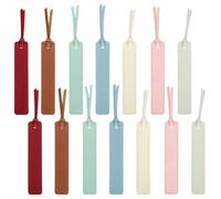 Realand 14 Pack Leather Bookmark Set, Book Marks for Book Lovers with Leather Rope, Gifts for Reading Men & Women (7 Colors A)