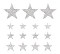 Realand 15 Pack Rhinestone Star Stickers, Bling Car Stickers Self Adhesive Diamond Decals, 4 Sizes Glitter Crystal Gem Decoration Appliques for Auto Window Laptop Phone, Silver