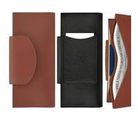 Realand 2 Pack 2-Slot Cash Envelope Wallet, Money Organizer & Credit Card Holder, PU Leather Cash Stuffing Wallet for Women Men Budgeting Cash Check Bill, Black + Brown