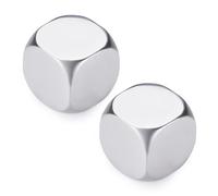 Realand 2 Pack Blank Dice for Laser Engraving - 18mm 6 Sided Engravable Metal Stainless Steel Custom Decision Dice Blanks for Game Food Decider Date Night Couple Gifts Party