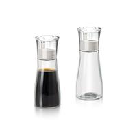 Realand 2 Pack Soy Sauce Dispenser Bottle, Glass Olive Oil and Vinegar Dispenser Cruet Set with No-Drip Stainless Steel Spout and Dust Cap for Kitchen Cooking, 150ml
