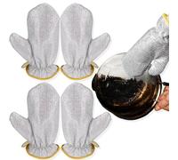 Realand 2 Pairs Dish Sponge Dishwashing Gloves, Non Scratch Dish Scrubber Dish Gloves, Waterproof Kitchen Scrub Sponges for Cleaning Dishes Pots Pans