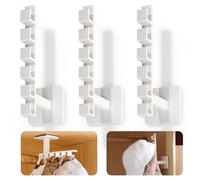 Realand 3 Pack Hat Rack for Baseball Caps, Hat Organizer for Wall with 18 Hooks, Strong Adhesive Hat Holder Storage Organizer Hat Hanger for Wall, Closet, Door