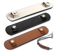 Realand 3Pcs Removable Leather Shoulder Strap Pad Replacement Pressure Relief Shoulder Pads for Women Cover for Tote Bag Handbag Purse, Backpack Strap Pads, Black White Brown