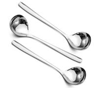 Realand 3Pcs Small Ladle Gravy Ladle, 304 Stainless Steel Mini Soup Ladles for Serving, Metal Spoon for Sauce Salad Dressing, Silver