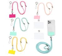 Realand 4 Pack Cell Phone Lanyard, Universal Crossbody Lanyard with Adjustable Neck Strap Anti Theft with 6 Tether Tabs and 8 Spring Rings for Smartphones