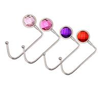 Realand 4 Pack Purse Hanger Purse Hook Purse Holder for Table, Metal Desk Bag Hook for Handbag Backpack, Decorative Christmas Stocking Holders for Mantle, Multicolor B