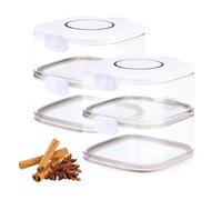 Realand 4 Pack Spice Jars Seasoning Containers, Stackable Airtight Seasoning Organizer Bottles with 2 Snap Lids, Food Storage Containers for Herb Snack Fruit Sugar Tea Coffee