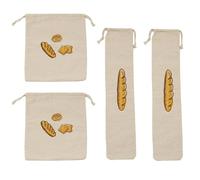 Realand 4Pack Reusable Linen Bread Bags for Homemade Bread, Large Cloth Bread Storage Bags Bread Keeper, Drawstring Baguette Loaf Sourdough Bread Bags for Gifting Bakers