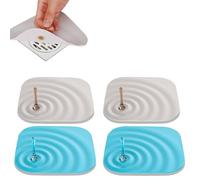 Realand 4Pcs Square Bathtub Drain Stopper Bathroom Tub, Silicone Tub Stopper Bathtub Drain Cover, Bath Plug Stopper for Tub, Flat Suction Tub Plug for Bathtub Shower Sink