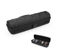 Realand 5 Slots Hard Watch Travel Case, Portable Double Zipper Watch Roll Storage Organizer Box with Soft Foam Pillow & Handle for Men Women, Black