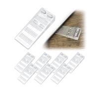 Realand 8 Pack Door Stopper Wedge Stackable Furniture Shims, Clear Rubber Furniture Levelers Leveling Shims for Toilet Table Uneven Floors, Anti Slip Door Stop for Bottom of Door