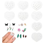 Realand 8 Pack Polymer Clay Molds for Earring Making, Mini Silicone Starfish Shell Flower Butterfly Leaf Cutters Clay Tools for Jewelry & DIY Craft