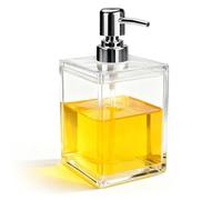 Realand Clear Acrylic Soap Dispenser, 500ml Modern Thick Hand Soap Dispenser for Bathroom, Kitchen Dish Liquid Pump Bottle for Mouthwash Lotion Shampoo, 1 Pack
