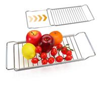 Realand Expandable Over The Sink Dish Drainer Drying Rack, Stainless Steel Telescopic Sink Storage Rack, Kitchen Sink Caddy Organizer Sponge Holder