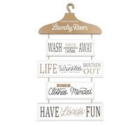 Realand Laundry Room Decor, Rustic Farmhouse Wooden Laundry Room Sign Lessons from the Vintage Plaque Wall Art Accessories for Home Bathroom