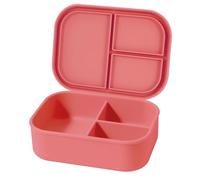 Realand Leak-Proof Silicone Bento Lunch Box, Silicone Lunch Container with 3 Individually Sealed Compartments, Snack Bento Box, Microwave & Dishwasher Safe, Pink
