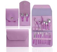 Realand Manicure Kit, 2 Set 16 + 4pcs Nail Kit, Nail Care Kit, Pedicure Kit, Professional Nail Clippers Manicure Pedicure Set, Travel Manicure Tools Grooming Kit, Purple