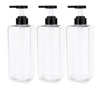 Realand Shampoo and Conditioner Dispenser Set of 3, 750ml Refillable Shampoo Pump Bottles Shower Soap Dispenser, Empty Body Wash Dispenser for Bathroom Liquid Soap, Clear